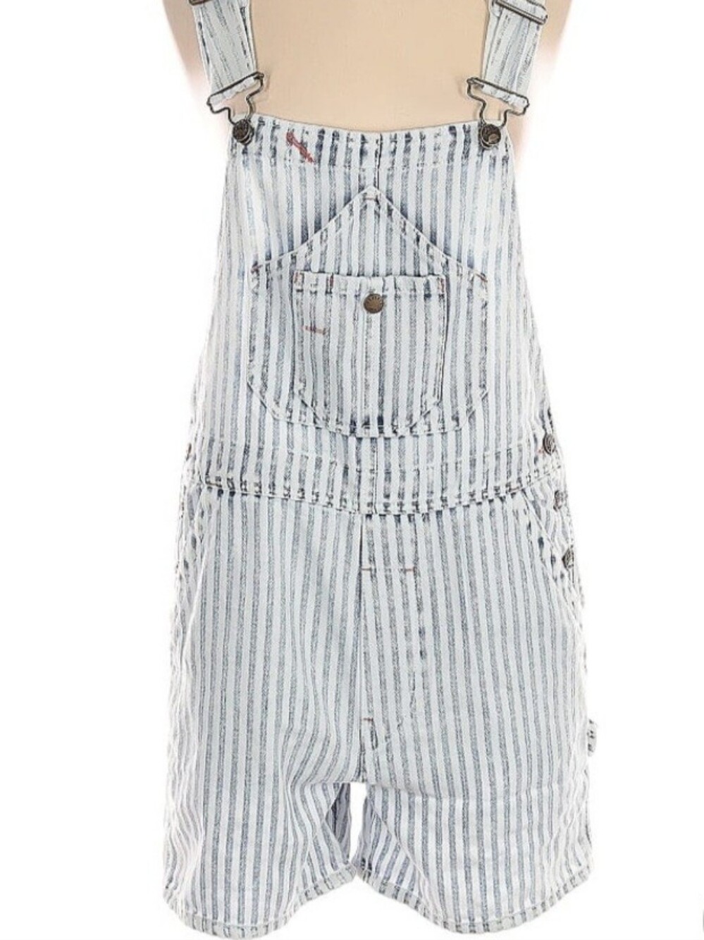 Faherty Blue and White Striped Women’s Short Overalls/Shortalls